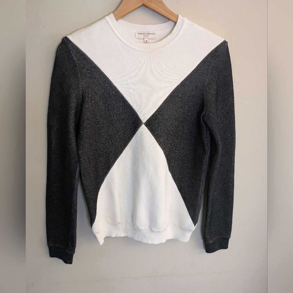 Opening Ceremony White Gray Jumper Sweater Size M